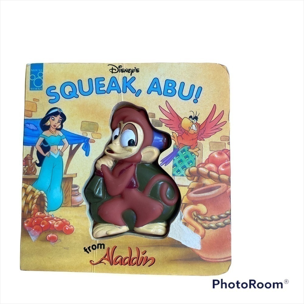 Vintage Disney Squeak Abu Aladdin Board Book Kids